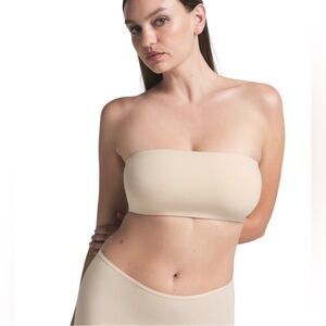 SKIMS 3X Nude Bandeau Bra sand cotton 0890 plus size stretch elastic comfortable
